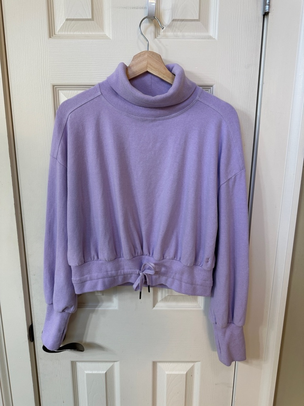 Sweaty Betty Lavender Sweatshirt with Waist Tie Soft Cozy Trendy Made in Italy S